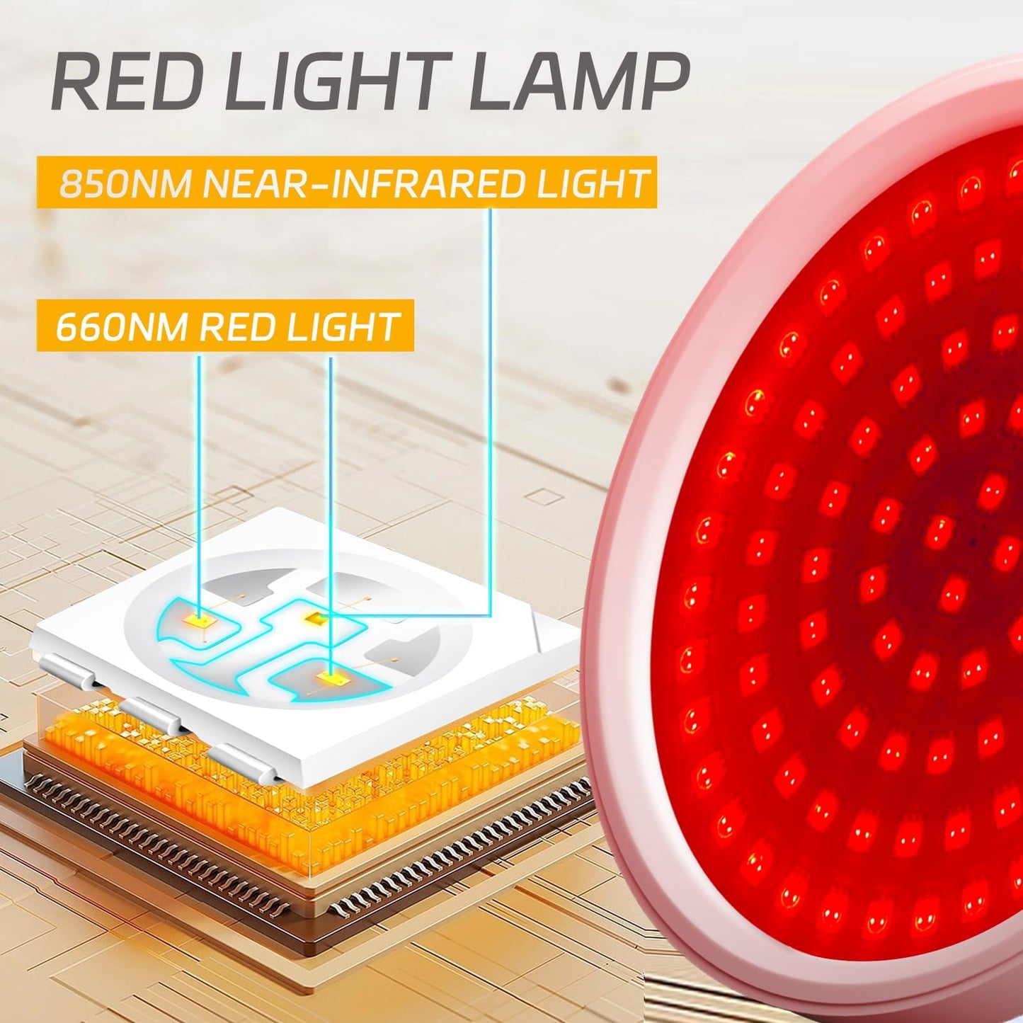 Shomterade Red Light for Face with Base, 100LEDs 3-in-1 Chips Infrared Light Lamp, 660nm &850nm ShomteradeBuy Supplements Australia