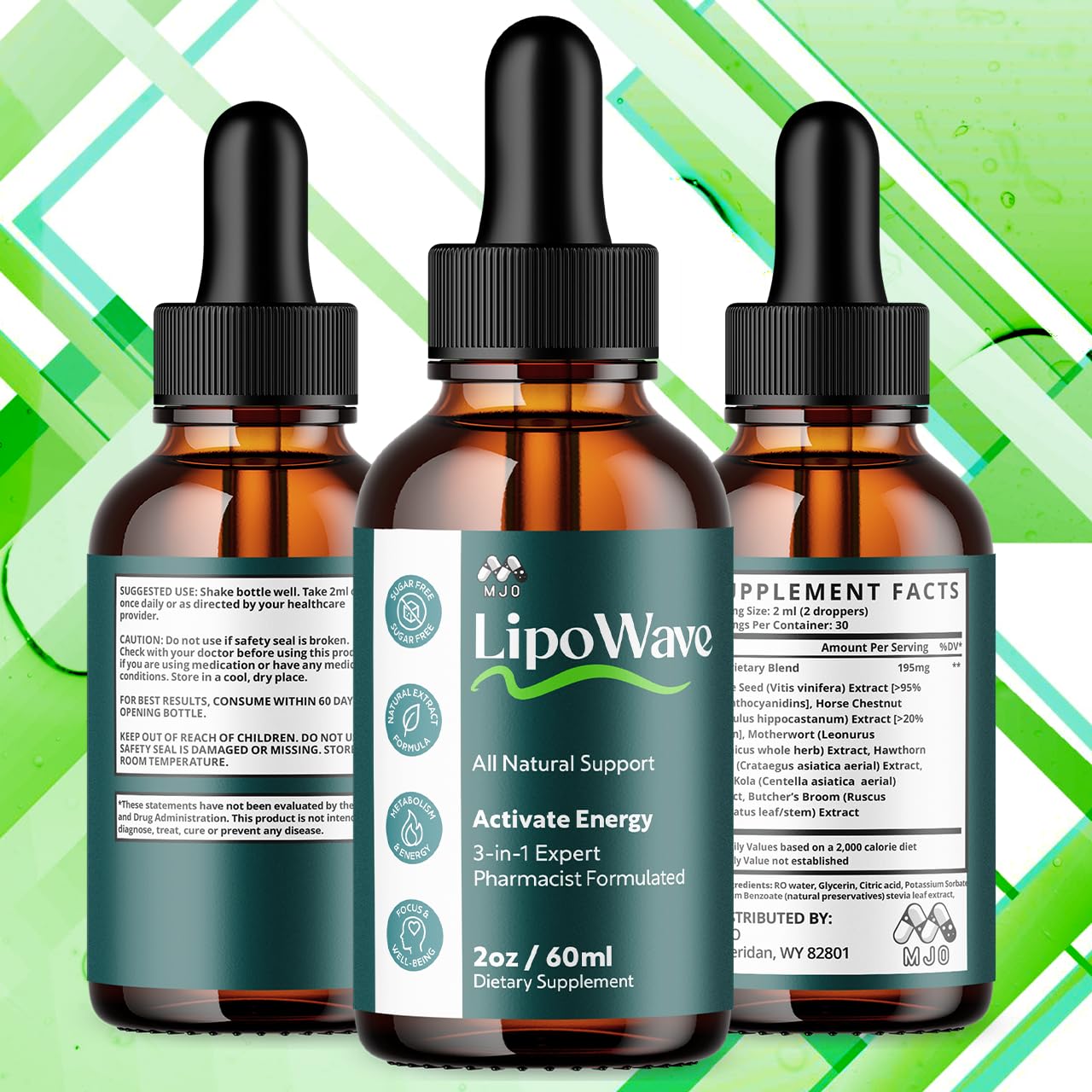 Lipowave Drops, Official LipoWave Drops with All Natural Ingredients, Advanced Overall Health and Wellness Vitamin Supplement Premium Formula for Maximum Strength Multivitamin Support (30 Servings) MJOBuy Supplements Australia