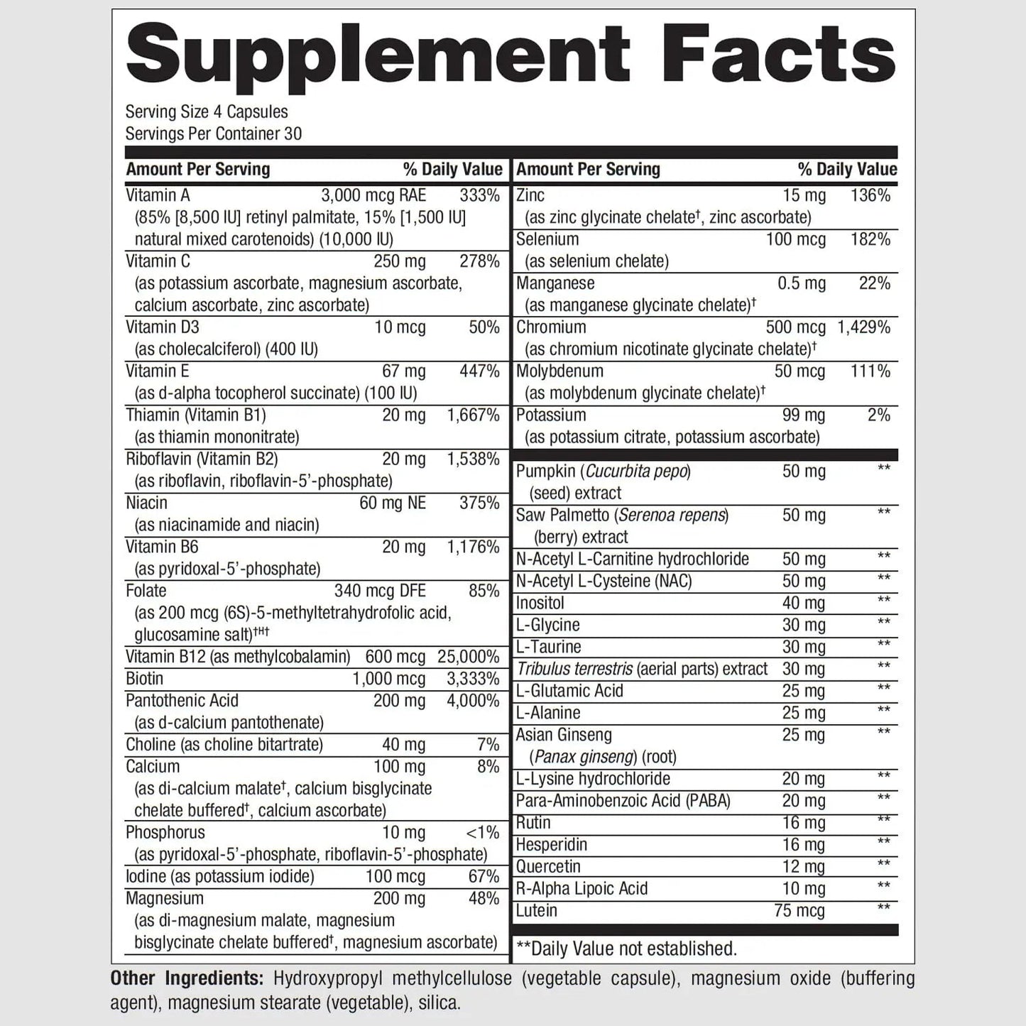 PureFormulas PureMulti for Men - Daily Comprehensive Multivitamin for Men's Health, Vitality, Energy, Focus, & Performance. Mens Vitamins A, C, D, E, & B12 PureFormulas