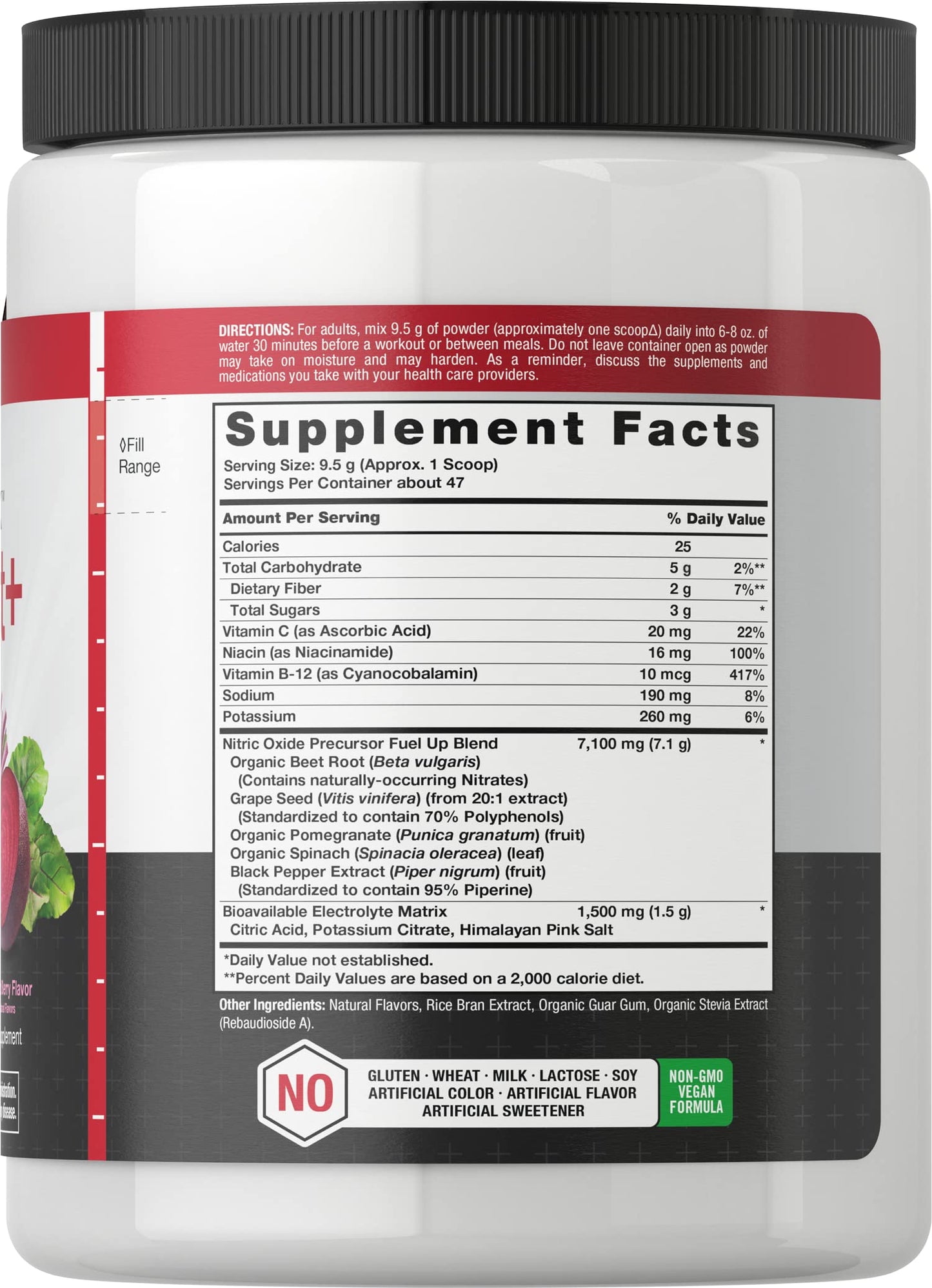 Nitric Oxide Beet Root Powder | 16 oz (454g) | Natural Mixed Berry Flavor | with Nitrates HorbäachBuy Supplements Australia