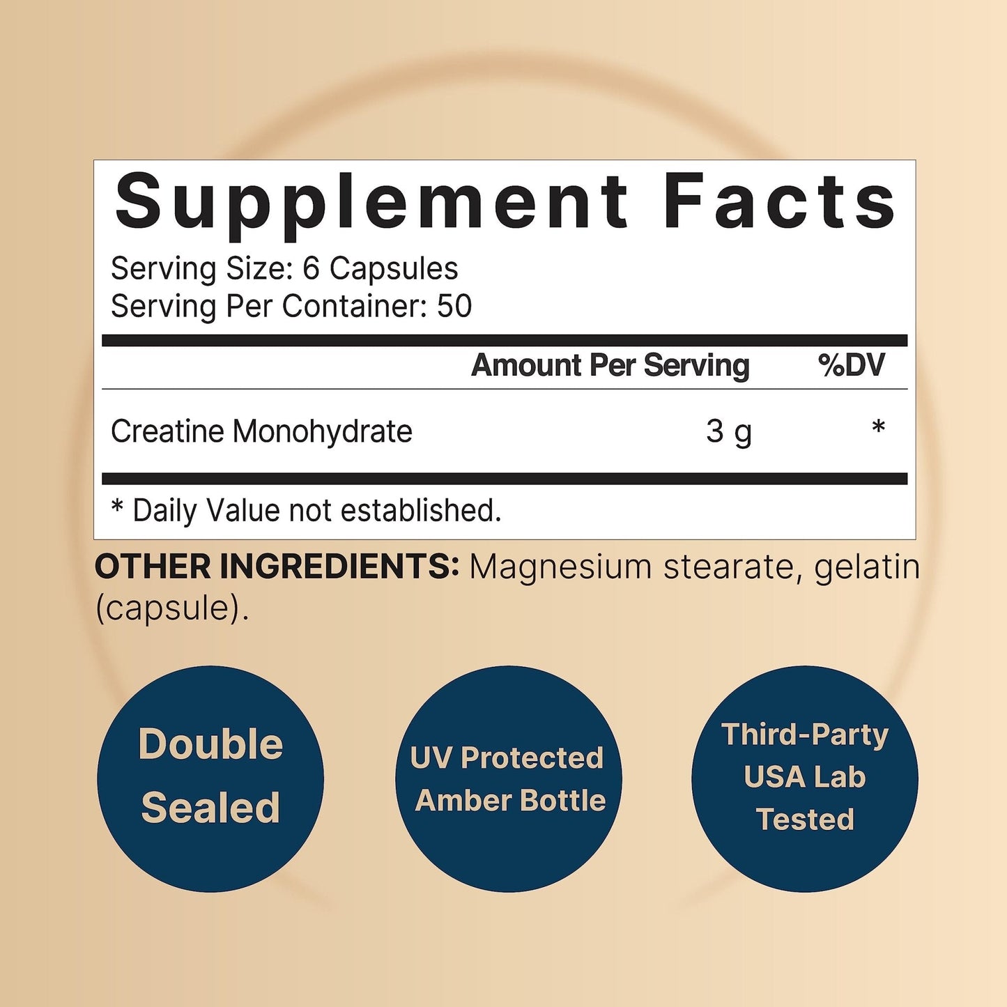 Creatine Monohydrate 3,000mg Per Serving, 300 Capsules – Micronized – Unflavored - Maple Wellness Supplements