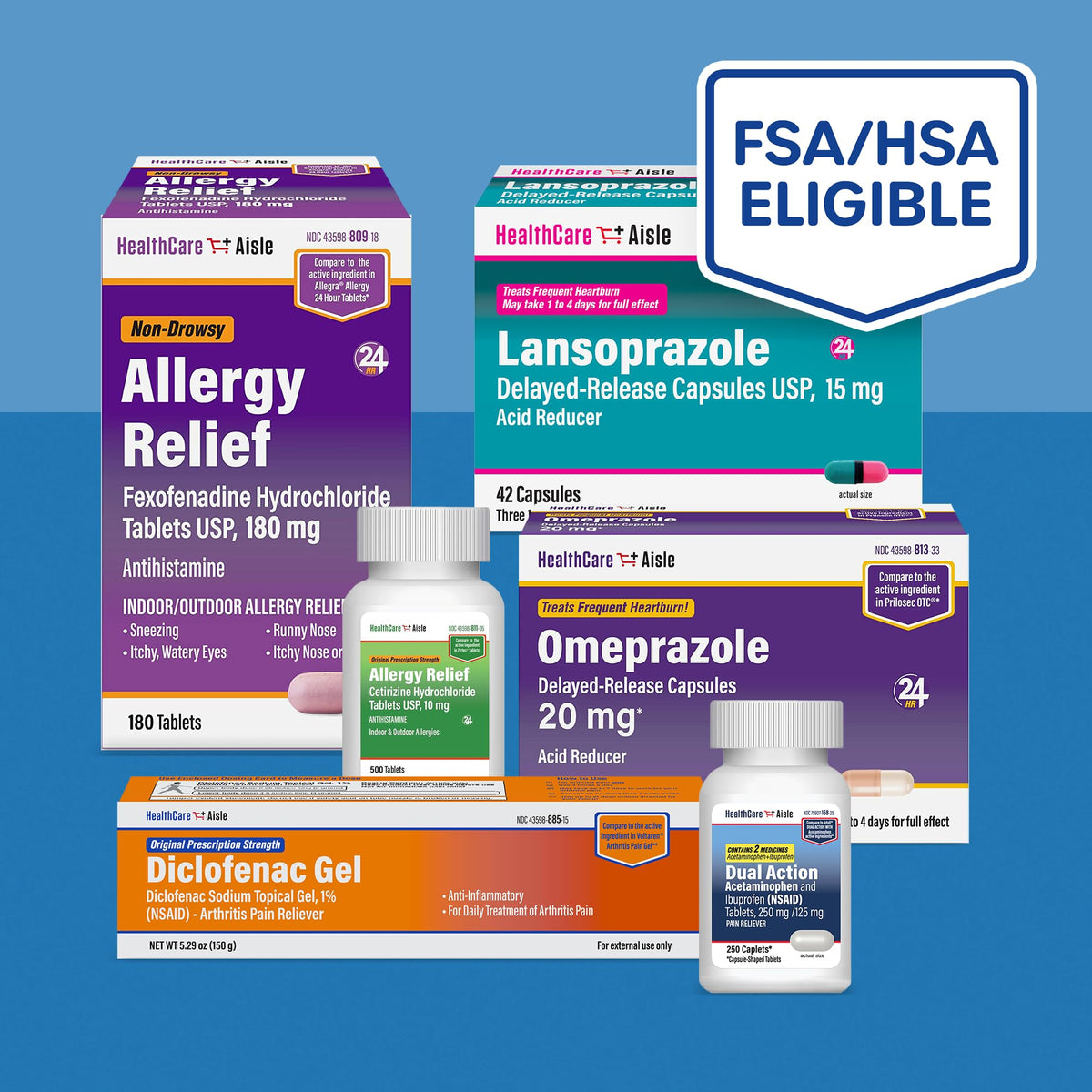 HealthCareAisle Allergy Relief - Levocetirizine Dihydrochloride Tablets USP, 5 mg, 160 Tablets, Original Prescription Strength Allergy Medication, 24-Hour Relief, 80 Count (Pack of 2) - Maple Wellness Supplements