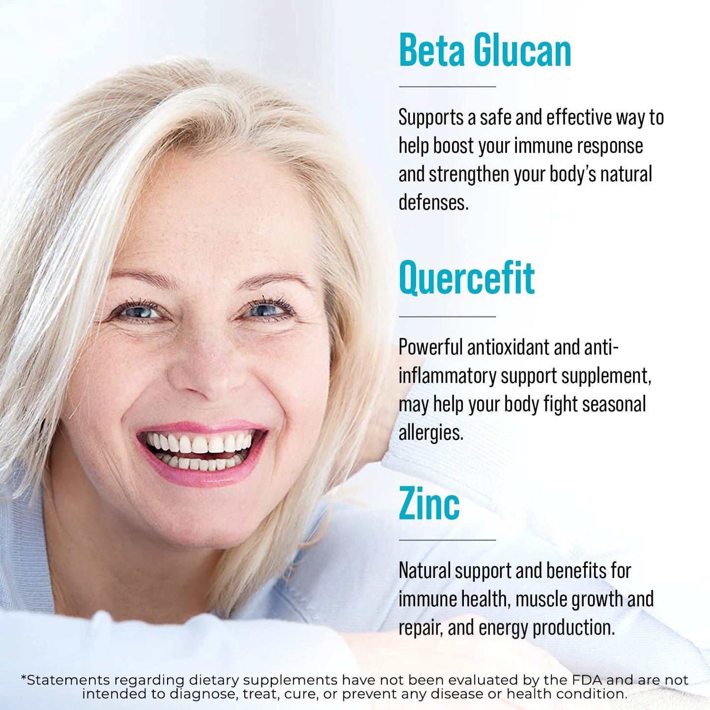 Juvenon AgeRenew Beta Glucan Anti Aging Immunity Support Supplement, Beta Glucan with Zinc Quercetin for Immune Defense Boost - Maple Wellness Supplements