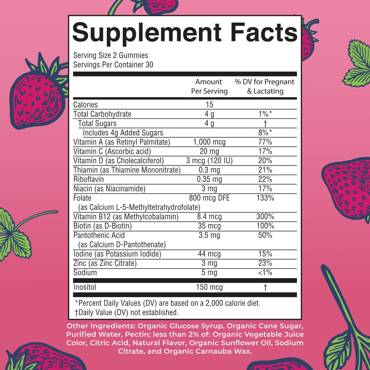 MaryRuth Organics Prenatal Vitamins for Women | USDA Organic Prenatal Gummies | Postnatal Vitamins for Women Breastfeeding | Methylfolate 800 mcg DFE | Iodine | Vegan | Non GMO | 30 Servings - Maple Wellness Supplements