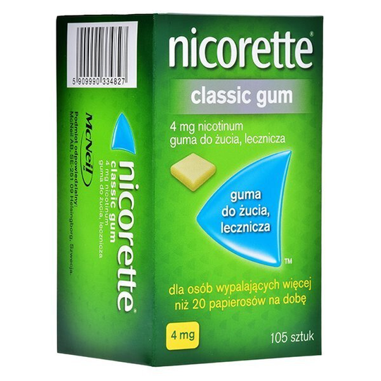 Buy Nicorette Classic Gum Chewing gum 4mg 105 pcs - AmeriHealth Global Supplements