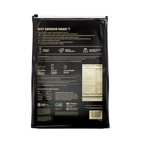 Optimum Nutrition Serious Mass Weight Gainer Protein Powder, Vitamin C, Zinc and Vitamin - Maple Wellness Supplements