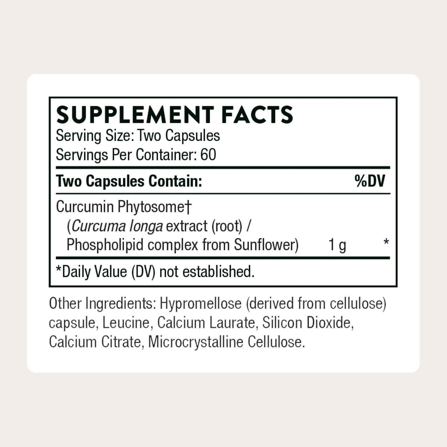THORNE - Curcumin Phytosome 1000 mg (Meriva) - Clinically Studied, High Absorption - Supports Healthy Inflammatory Response in Joints, Muscles, GI Tract, Liver, Brain & Nerves* - 60 Servings - Maple Wellness Supplements