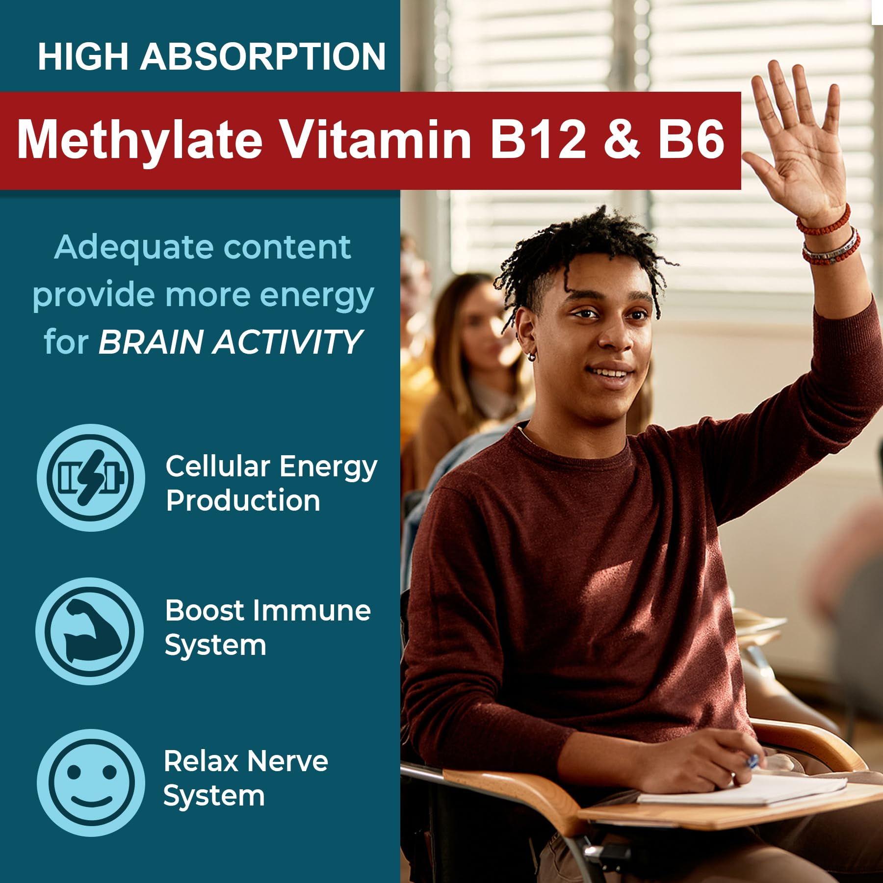 11-IN-1 Brain Supplement for Memory and Focus with L-Tyrosine L-Theanine, Methylated B12 & B6, Lion's Mane Mushroom, Ginkgo Biloba, Bacopa Monnieri, Choline for Focus, Nootropic, Energy, 2Packs - Maple Wellness Supplements