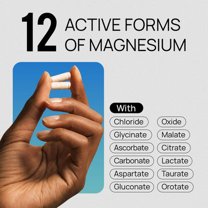 18 in 1 Magnesium Complex for Women and Men | Liposomal Magnesium Supplement with Glycinate, Citrate, Malate, Taurate, D3 & K2 | High Absorption for Muscle, Sleep, Bone, Nerve Support | 90 Capsules - Maple Wellness Supplements