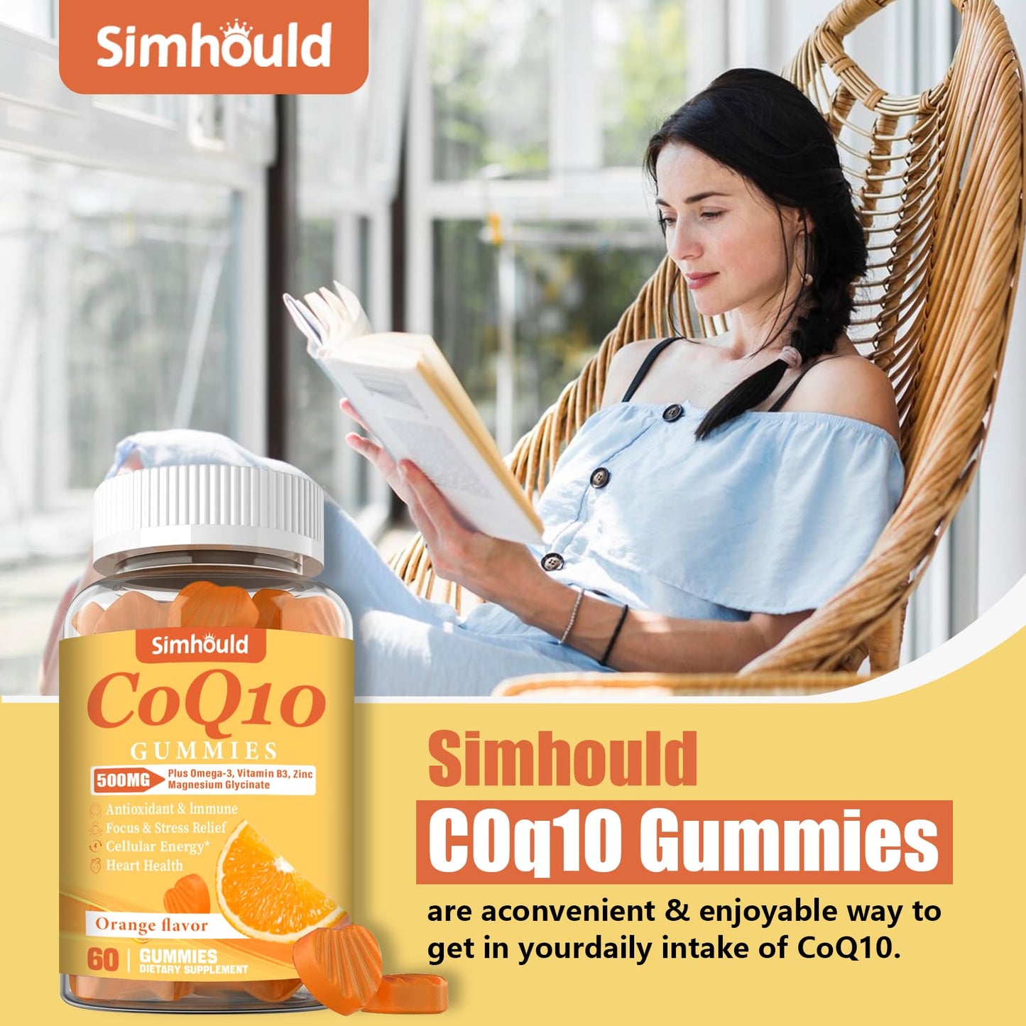 2 Pack CoQ10 500MG Gummies - Plus Omega-3, Magnesium, Vitamin B3 & Zinc - 3X Better Absorption Coenzyme Q10 Supplements for Heart Health, Cellular Energy & Antioxidant, Non-GMO 120 Counts - Maple Wellness Supplements