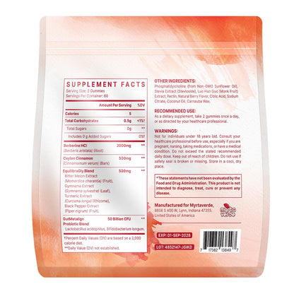 2000mg Liposomal Berberine Supplement Gummies | High Potency Berberine HCI Activates AMPK with Ceylon Cinnamon | Advanced Absorption | Zero Sugar Mixed-Berry | 120 Count - Maple Wellness Supplements