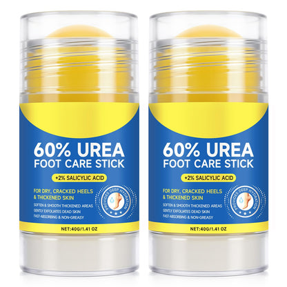 2Pack 60% Urea with 2% Salicylic Acid Urea Foot Care Stick, Foot Cream Moisturizer for Dry Cracked Feet, Knees, Elbows, Hands,Moisturizes and Hydrates the Dry Skin,Callus Remover & Skin Softener - Maple Wellness Supplements