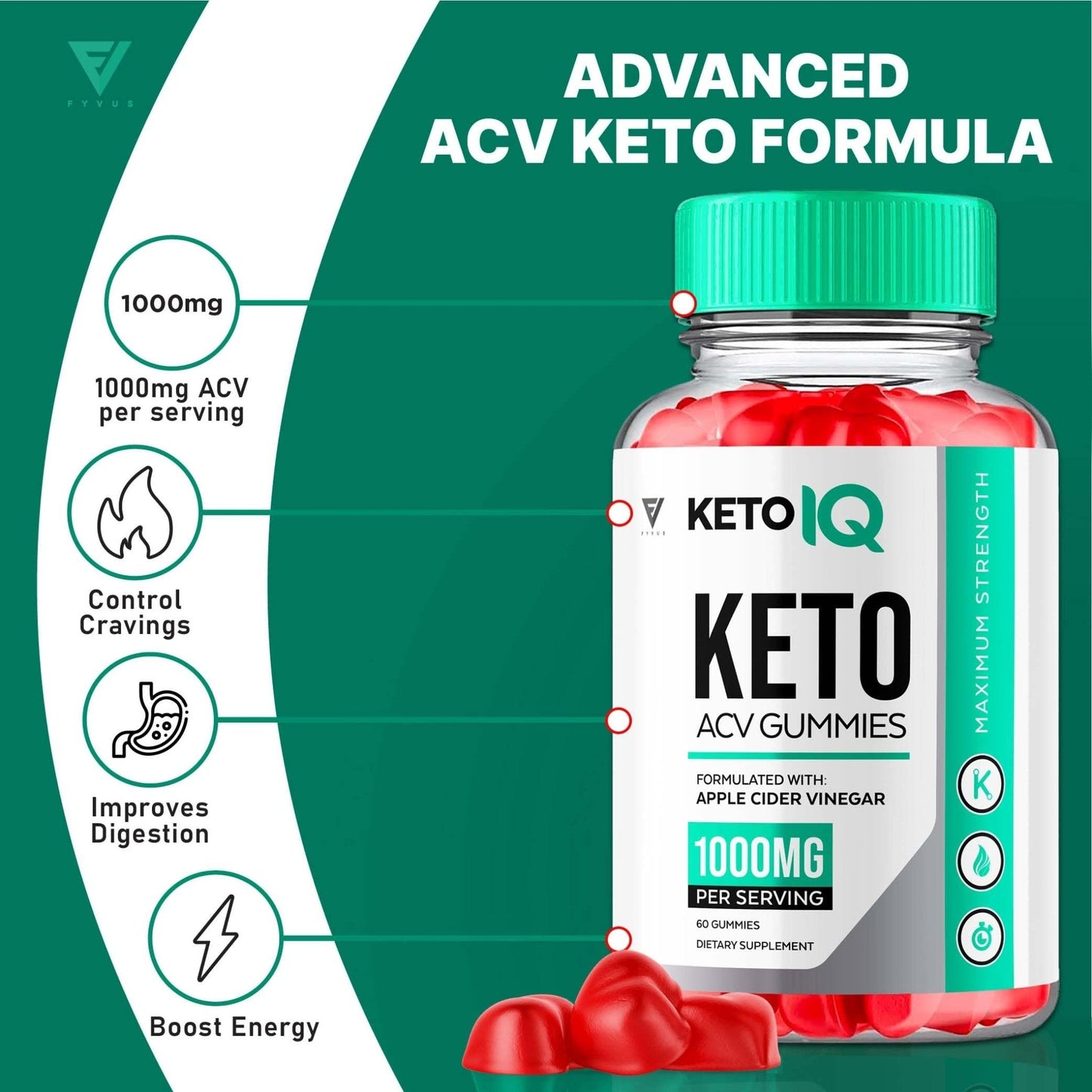 (3 Pack) Keto IQ KetoIQ Keto ACV Gummies, Keto IQ ACV Gummies Advanced Weight Loss - Maple Wellness Supplements