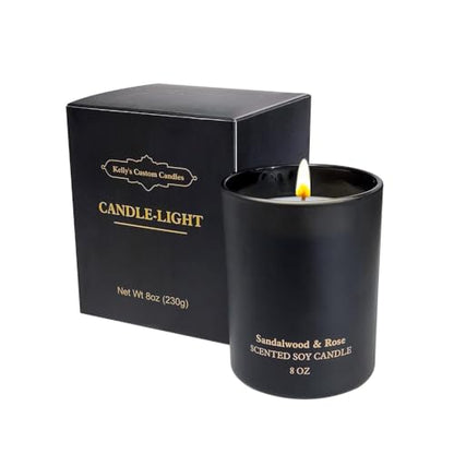 Sandalwood Rose Scented Candles, Christmas Birthday Candle Gifts for Women, Best Friends