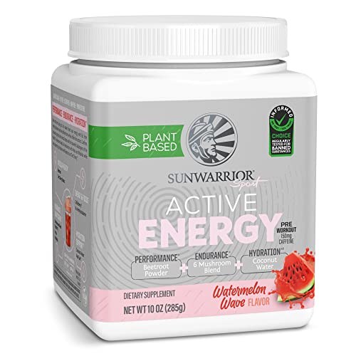 Sunwarrior Plant-Based Preworkout Powder Hydration Blend | Coconut Water Mushroom