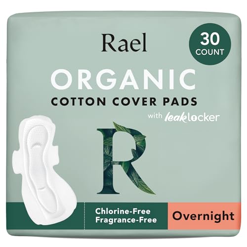 Rael Pads for Women, Organic Cotton Cover - Period Pads with Wings, Feminine Care, Sanitary Napkins