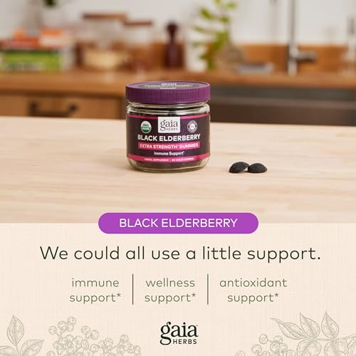Gaia Herbs Black Elderberry (Sambucus Nigra) Extra Strength Gummies Gaia HerbsBuy Supplements Australia