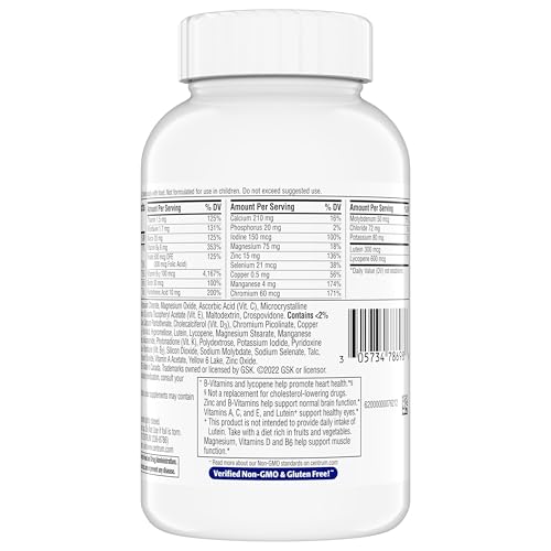 Centrum Minis Silver Multivitamin for Men 50 Plus, Multivitamin/Multimineral Supplement, Vitamin D3, B-Vitamins and Zinc, Non-GMO Ingredients, Supports Memory