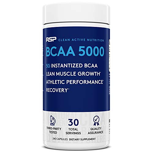 RSP BCAA 5000 (30 Serv), Premium BCAA Capsules for Post Workout Muscle Recovery