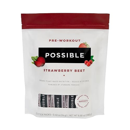 Possible Beet Pre-Workout - Strawberry Beet Flavor - Individually Wrapped Servings