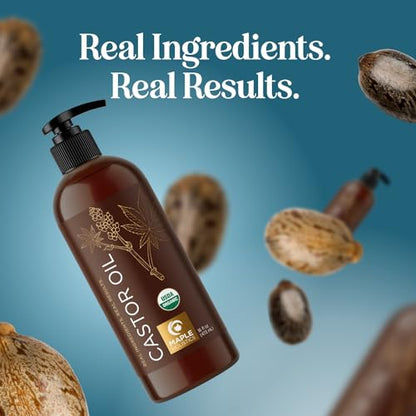 Hexane Free Organic Castor Oil - USDA Organic Castor Oil for Body Detox Hair Growth & Skin Care Maple HolisticsBuy Supplements Australia