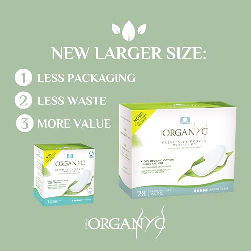 Organyc New and Improved 100% Certified Organic Cotton Overnight Feminine Pads OrganycBuy Supplements Australia