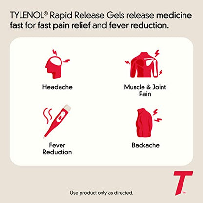 Tylenol Extra Strength Acetaminophen Rapid Release Gels for Pain & Fever, 50 Count TylenolBuy Supplements Australia