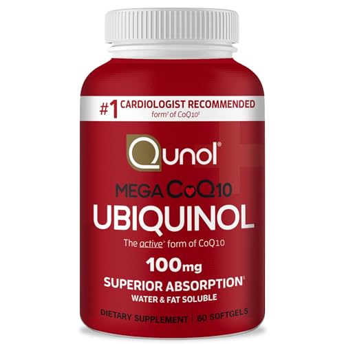 Qunol Ubiquinol CoQ10 100mg Softgels, Qunol Mega Ubiquinol 100mg - Superior Absorpti
