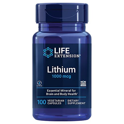 Life Extension Lithium 1000 mcg - for Brain Health, Anti-Aging & Longevity