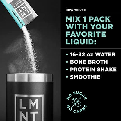 LMNT Zero-Sugar Electrolytes - Raw Unflavored Salt - Hydration Powder Packets Drink LMNTBuy Supplements Australia