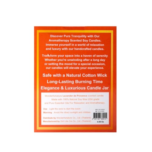 Wonderfulnature Lavender de Provence Pure Essential Oil Scented Candle, Aromatherapy WONDERFUL NATUREBuy Supplements Australia