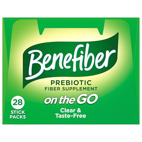 Benefiber On The Go Prebiotic Fiber Supplement Powder for Digestive Health, Daily Fiber, Unflavored - 28 Sticks (3.92 Ounces)