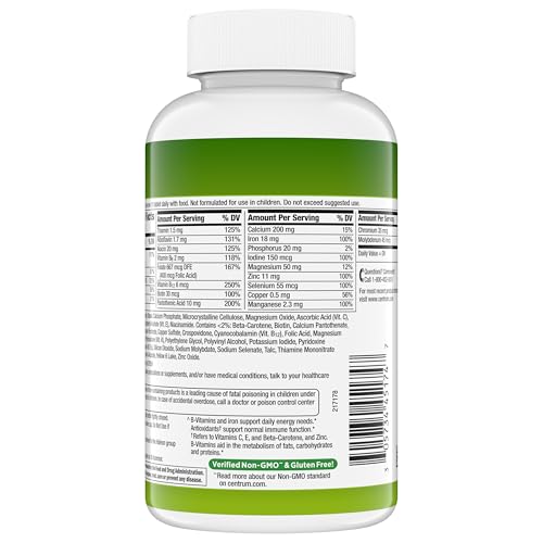 Centrum Adult Multivitamin/Multimineral Supplement with Antioxidants, Zinc, Vitamin D3 and B Vitamins, Gluten Free
