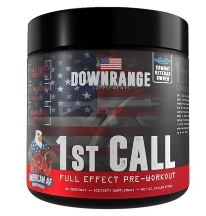 DownRange Supplements 1st Call Pre Workout Powder, Preworkout for Men and Women