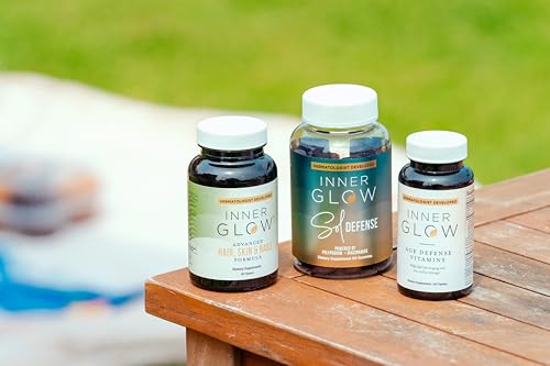Inner Glow Age Defense Vitamins - Dermatologist and Plastic Surgeon Developed to Fight photoaging and Melasma, Polypodium Leucotomos Antioxidant Formula – Vegan, Gluten-Free – 60 Capsules Inner GlowBuy Supplements Australia