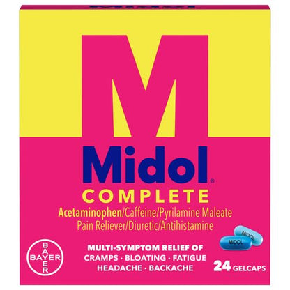 Midol Complete Gelcaps 24ct: Midol Complete Menstrual Pain Relief Gelcaps with Acetaminophen MidolBuy Supplements Australia