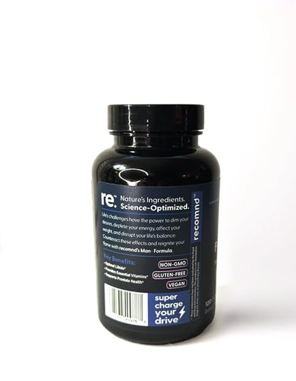 recomnd Nutrition - Man+ Formula, Energy Support, Muscle Support, and Prostate Health Supplements for Men with Vitamin E, Saw Palmetto, Red Korean Ginseng, and More, 120 Capsules recomndBuy Supplements Australia