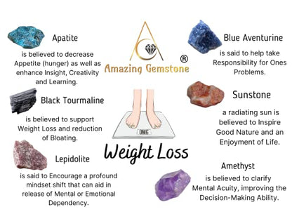Weight Loss Crystals and Stone Sets Manifestation, Set of 6 Black Tourmaline, Amethyst Amazing GemstoneBuy Supplements Australia