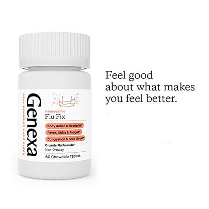 Genexa Flu Fix - 60 Tablets - Multi-Symptom Flu Remedy - Organic, Gluten Free & Non-GMO - Homeopathic GenexaBuy Supplements Australia