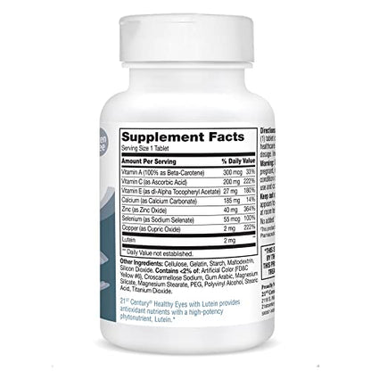 21st Century Healthy Eyes with Lutein Tablets, 60 Count, White (27452) 21st CenturyBuy Supplements Australia