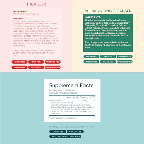Love Wellness The Killer, Good Girl Probiotics, pH Balancing Cleanser | Boric Acid Suppositories Love WellnessBuy Supplements Australia