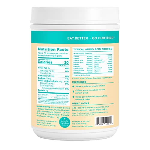 Further Food Best Collagen Peptides Powder Vanilla Flavored Keto Grass-Fed Collagen Further FoodBuy Supplements Australia
