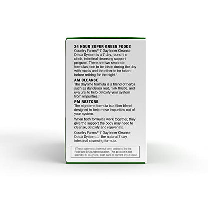 COUNTRY FARMS 7 Day Inner Cleanse, AM/PM Detox System, Detoxifying Herbs COUNTRY FARMSBuy Supplements Australia