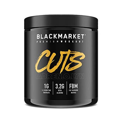 BLACKMARKET CUTS Pre Workout - Flavored Energy Powdered Drink Mix for Men BLACKMARKETBuy Supplements Australia
