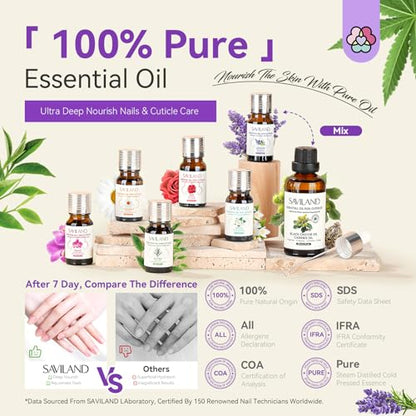 SAVILAND Essential Oils for Cuticle Nails: 100% Pure Natural Essential Oil Tea Tree Lavender Jasmine SAVILANDBuy Supplements Australia