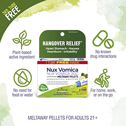 Boiron Nux Vomica 30C Homeopathic Medicine for Hangover Relief, Upset Stomach, Nausea BoironBuy Supplements Australia