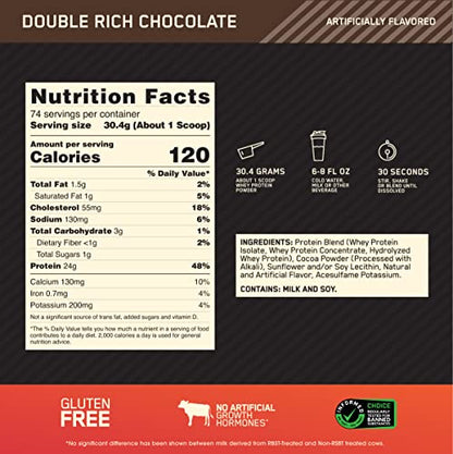 Optimum Nutrition Gold Standard 100% Whey Protein Powder, Double Rich Chocolate Optimum NutritionBuy Supplements Australia