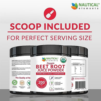 Beet Juice Powder Organic - Cold Pressed - 20:1 Concentrate - Concentrated Beet Root Nautical ElementsBuy Supplements Australia
