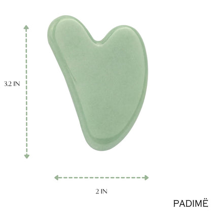 Padime 2 pcs | Premium Set | Real Jade Gua Sha Tool for Facial Skin Care + Glass Bottle for Your Oil PadimëBuy Supplements Australia