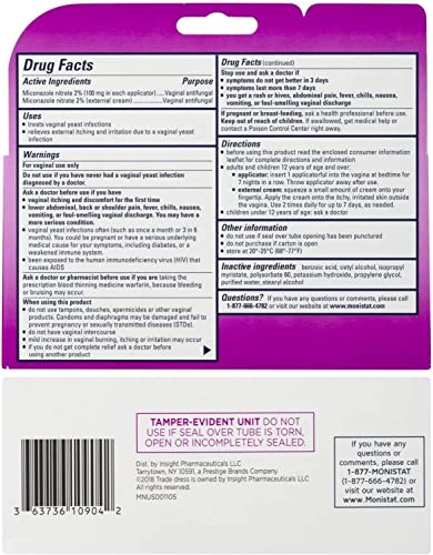 Monistat 7 Simple Cure Feminine Antifungal Cream with RX Strength Cream, 7 Day Treatment Cream MonistatBuy Supplements Australia